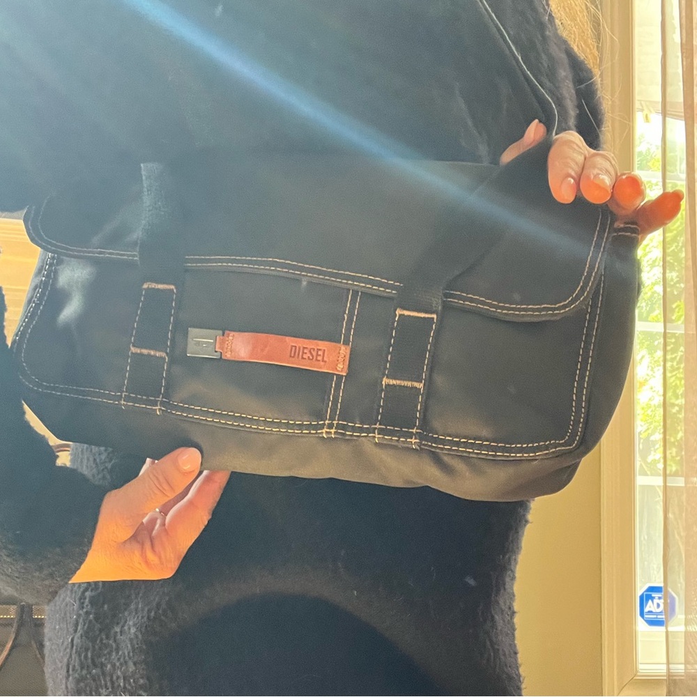 Diesel Grey Nylon with Leather Accent Shoulder Purse 💖🤩 - Picture 14 of 14